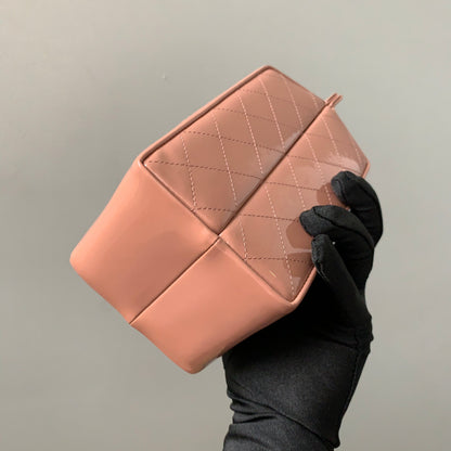 Rare CC Milk Carton Patent Chain Crossbody Bag in Pink