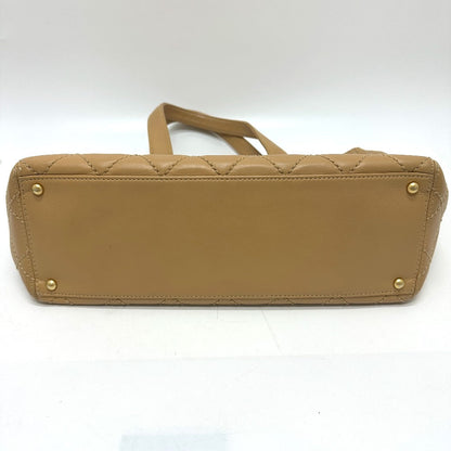 CHANEL Tote Bag Calfskin beige Wild stitch Women Used