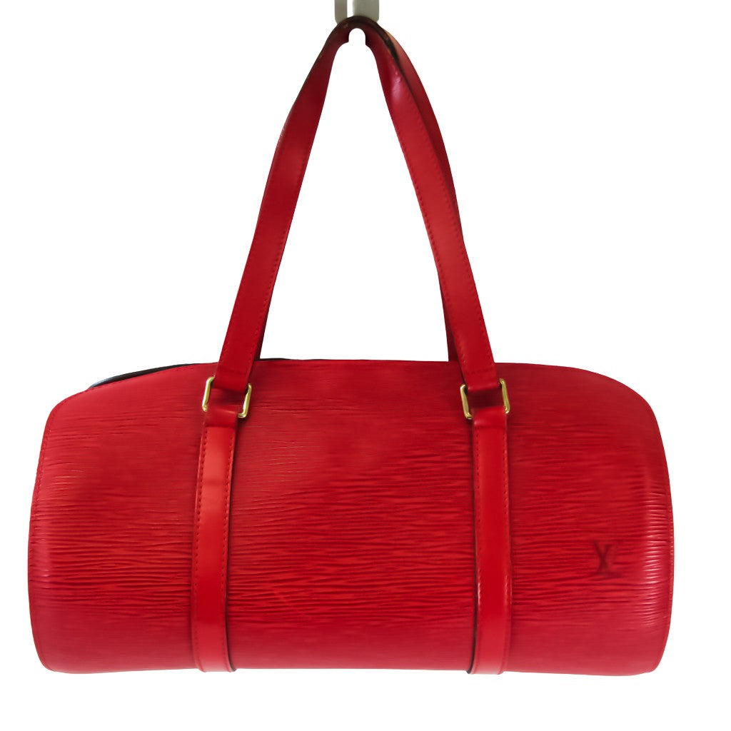 Louis Vuitton Red Leather Soufflot handbag bag