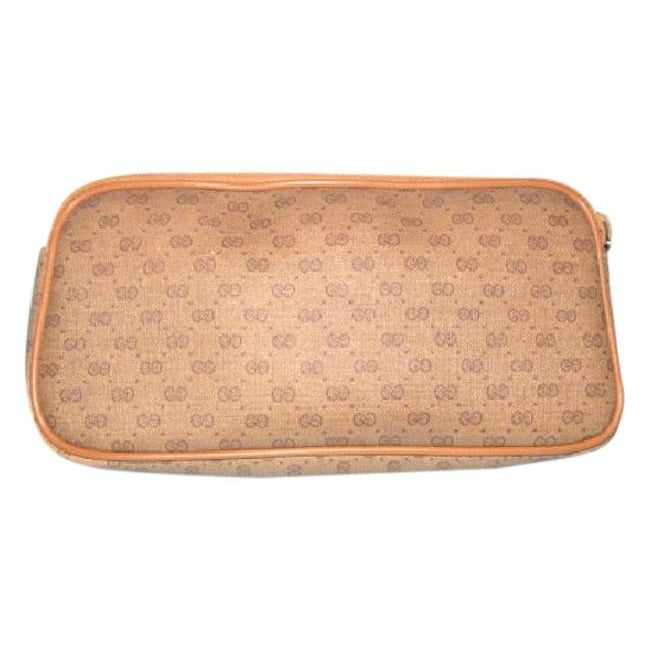 Gucci Vintage Purses Brown Patent Gg Canvas Clutch