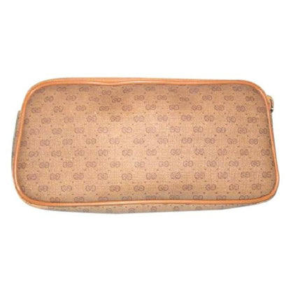 Gucci Vintage Purses Brown Patent Gg Canvas Clutch