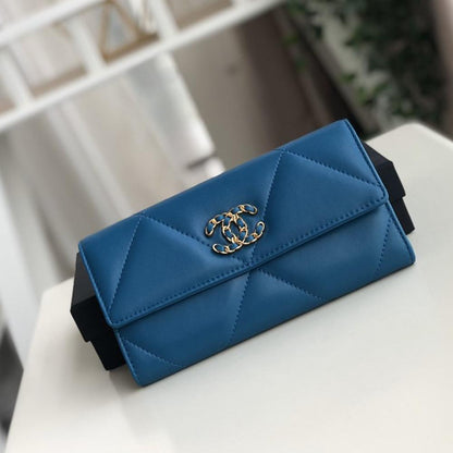 Chanel 19 Quilted Flap Wallet