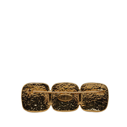 Chanel Vintage Coco Triple Square Brochure Gold   Chanel