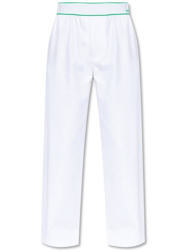 Luxury Bottega Veneta Women's Elastic Cotton Tennis Straight Pants White