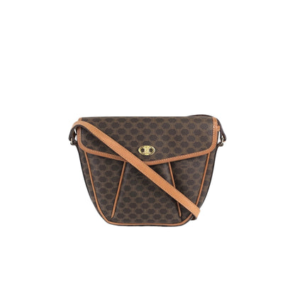CELINE Macadam Triomphe Shoulder bag Brown Vintage 48xpj8