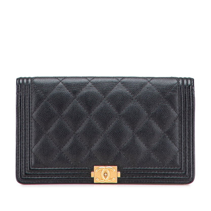 Chanel Boy Chanel Caviar Long Wallet