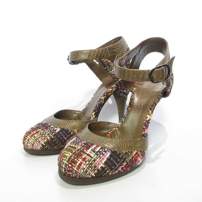 Chanel Tweed Lizard Pumps