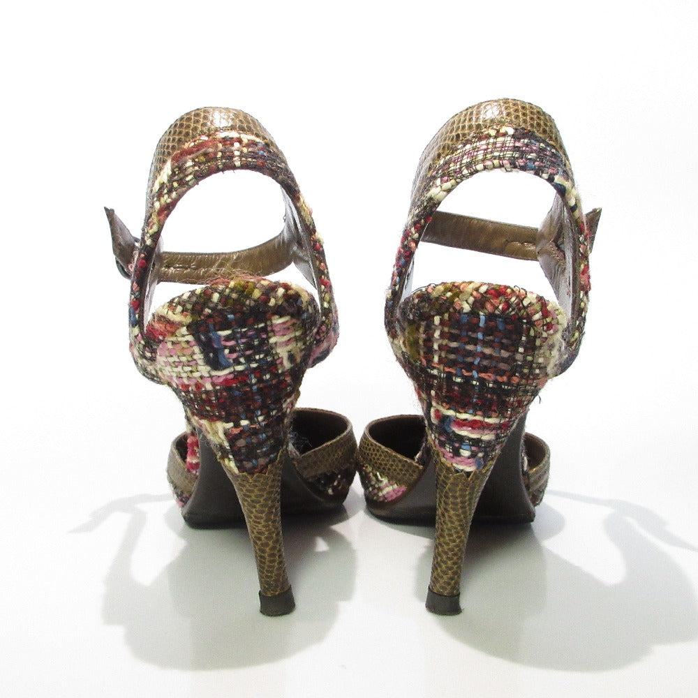Chanel Tweed Lizard Pumps