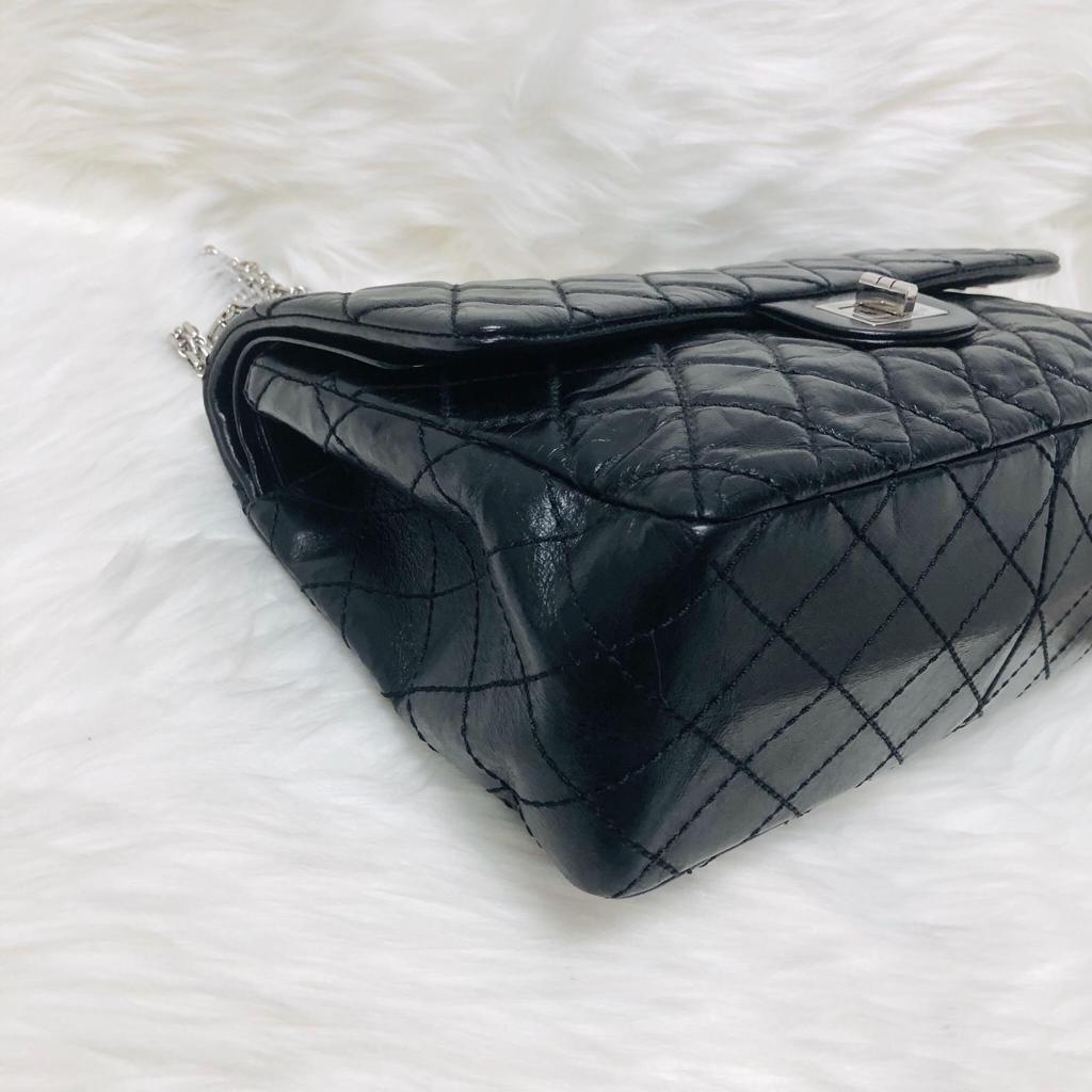 Reissue 227 Aged Calfskin Leather Black Silver Hardware