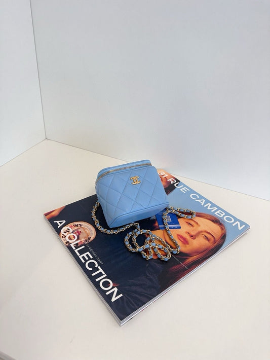 Chanel vanity case bag **.cm blue