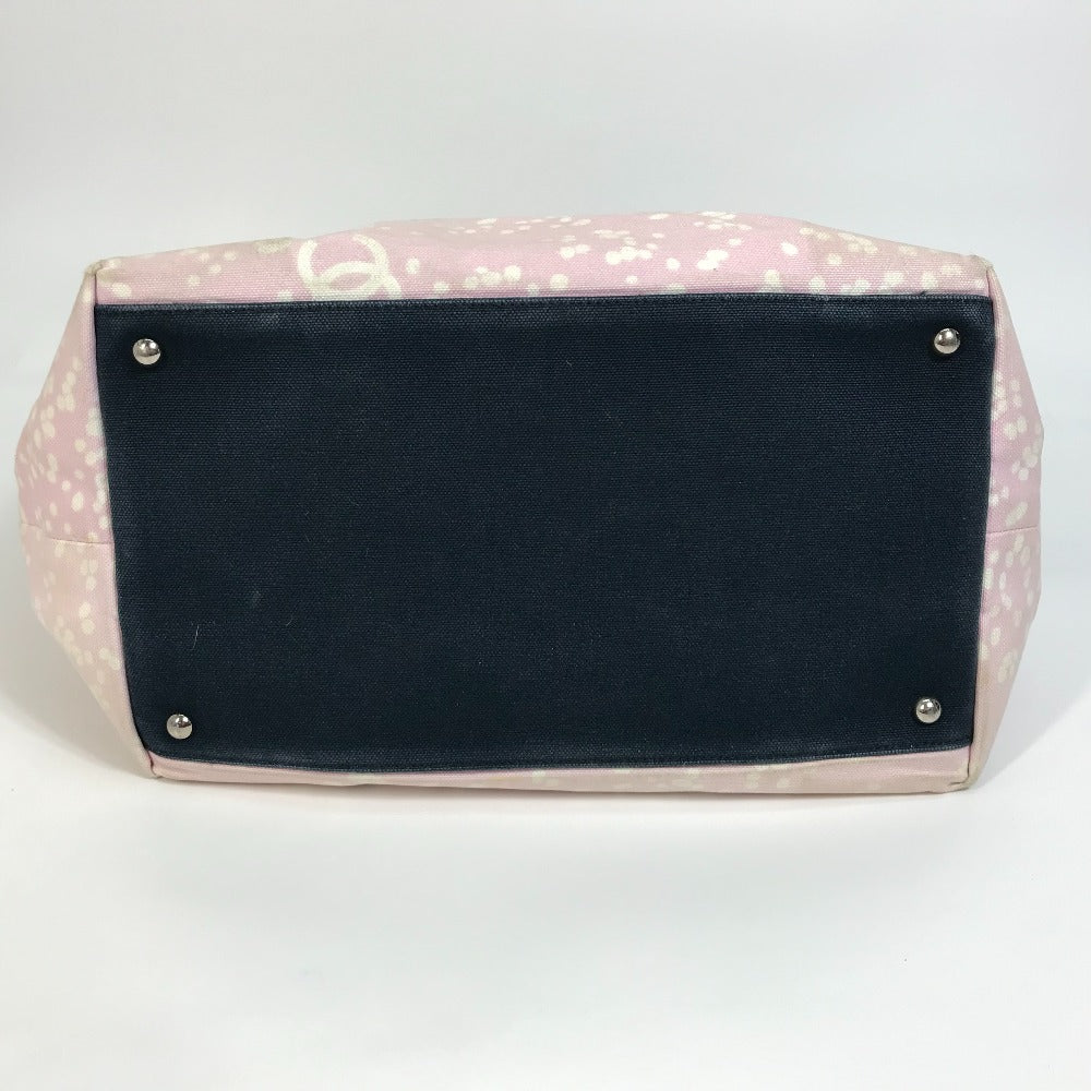 CHANEL Tote Bag canvas Light pink x black COCO Mark Women Used