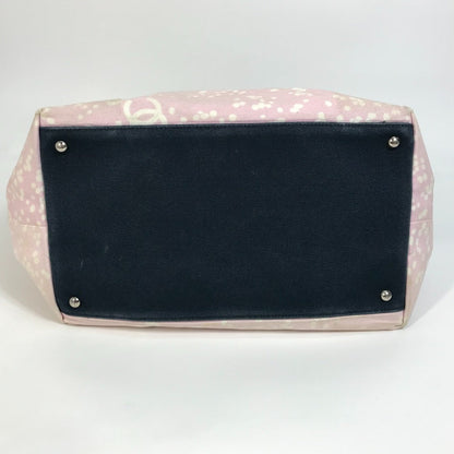 CHANEL Tote Bag canvas Light pink x black COCO Mark Women Used