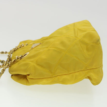 Prada Nylon Quilted Chain Shoulder Bag Yellow  34271