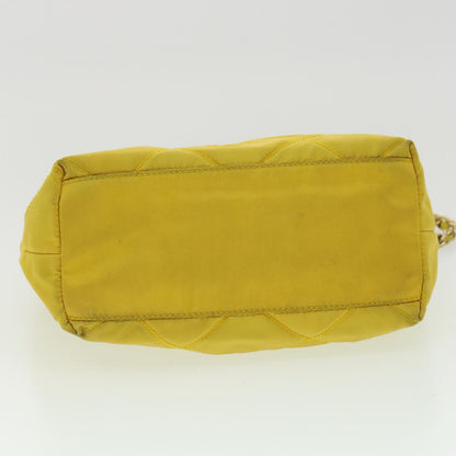 Prada Nylon Quilted Chain Shoulder Bag Yellow  34271