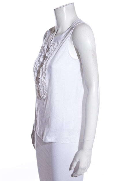 Chanel Ivory Ruffle Tank SZ 38