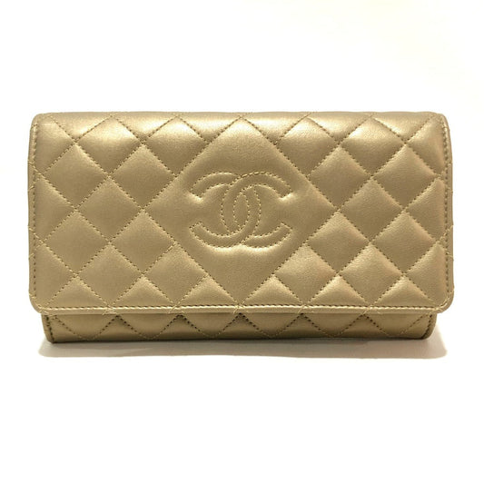CHANEL Long Wallet Purse A80108 lambskin Gold type CC COCO Mark logo Wallet Women