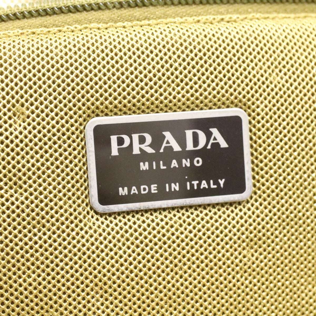 Prada Shoulder Bag Canvas Beige  34395