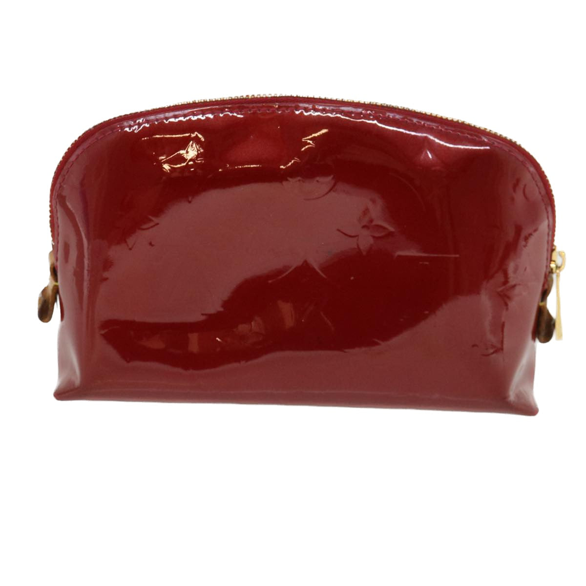 LOUIS VUITTON Monogram Vernis Pochette Cosmetic Pouch Red M90172 LV 34575