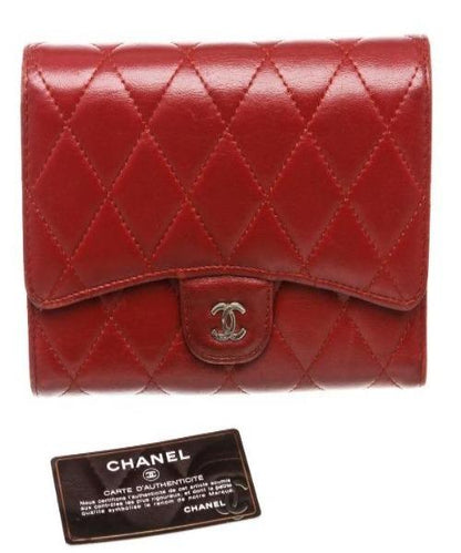 Chanel Classic Long Flap Wallet Lambskin Leather Red