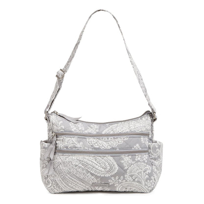 Triple Zip Shoulder Bag-Cloud Gray Paisley-Image 1-Vera Bradley