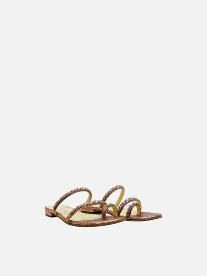 CHANEL Metallic Pink Size EU 37.5 Sandals