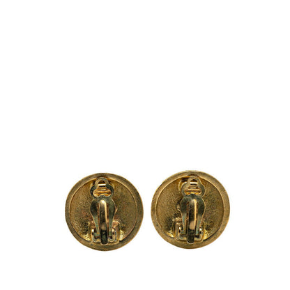 Chanel Gold Plated Coco Mark Vintage Earrings 95P