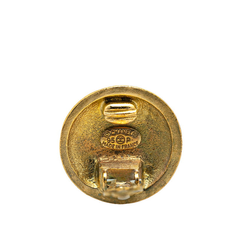 Chanel Gold Plated Coco Mark Vintage Earrings 95P