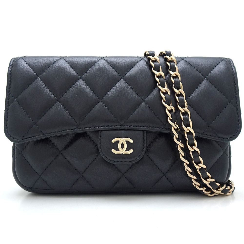 Chanel Lambskin Flap Phone Case Crossbody Bag
