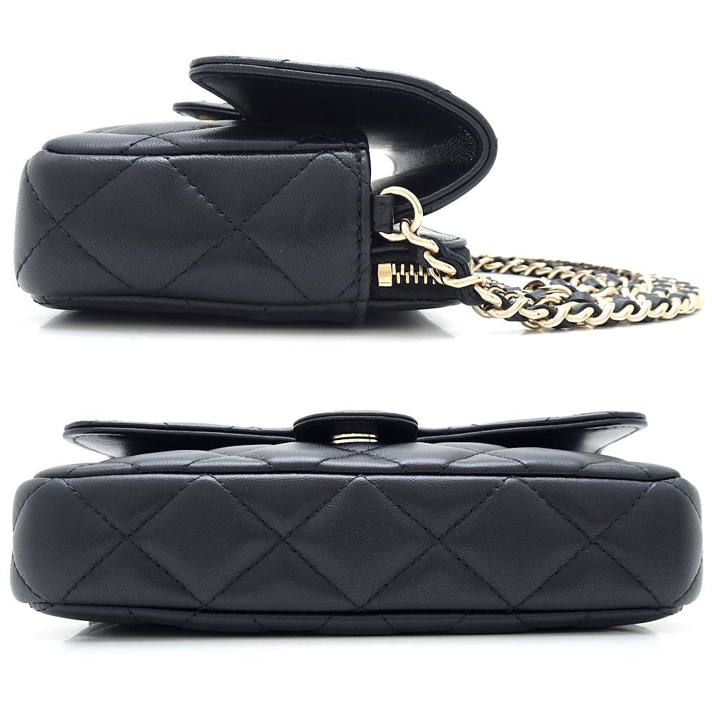 Chanel Lambskin Flap Phone Case Crossbody Bag