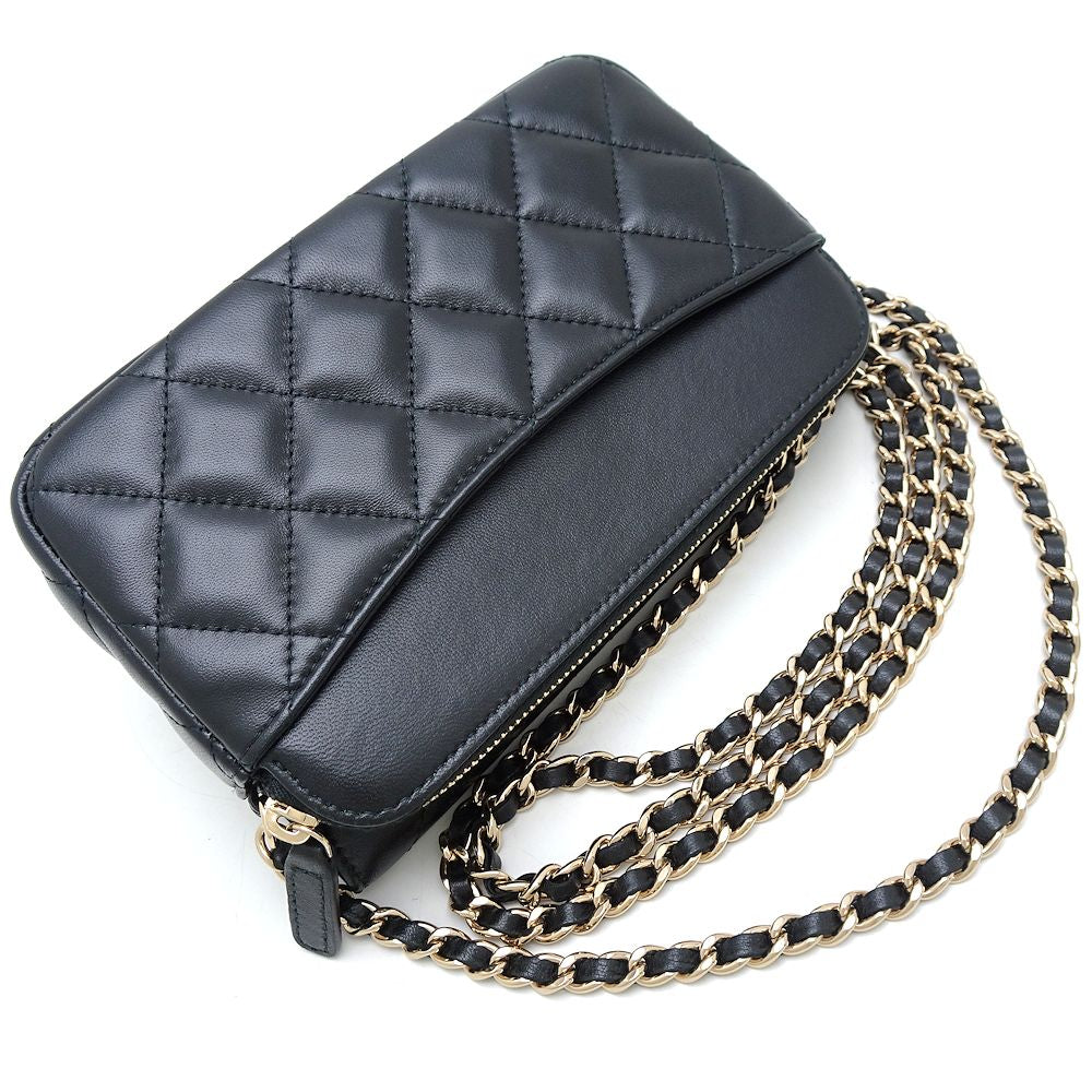 Chanel Lambskin Flap Phone Case Crossbody Bag