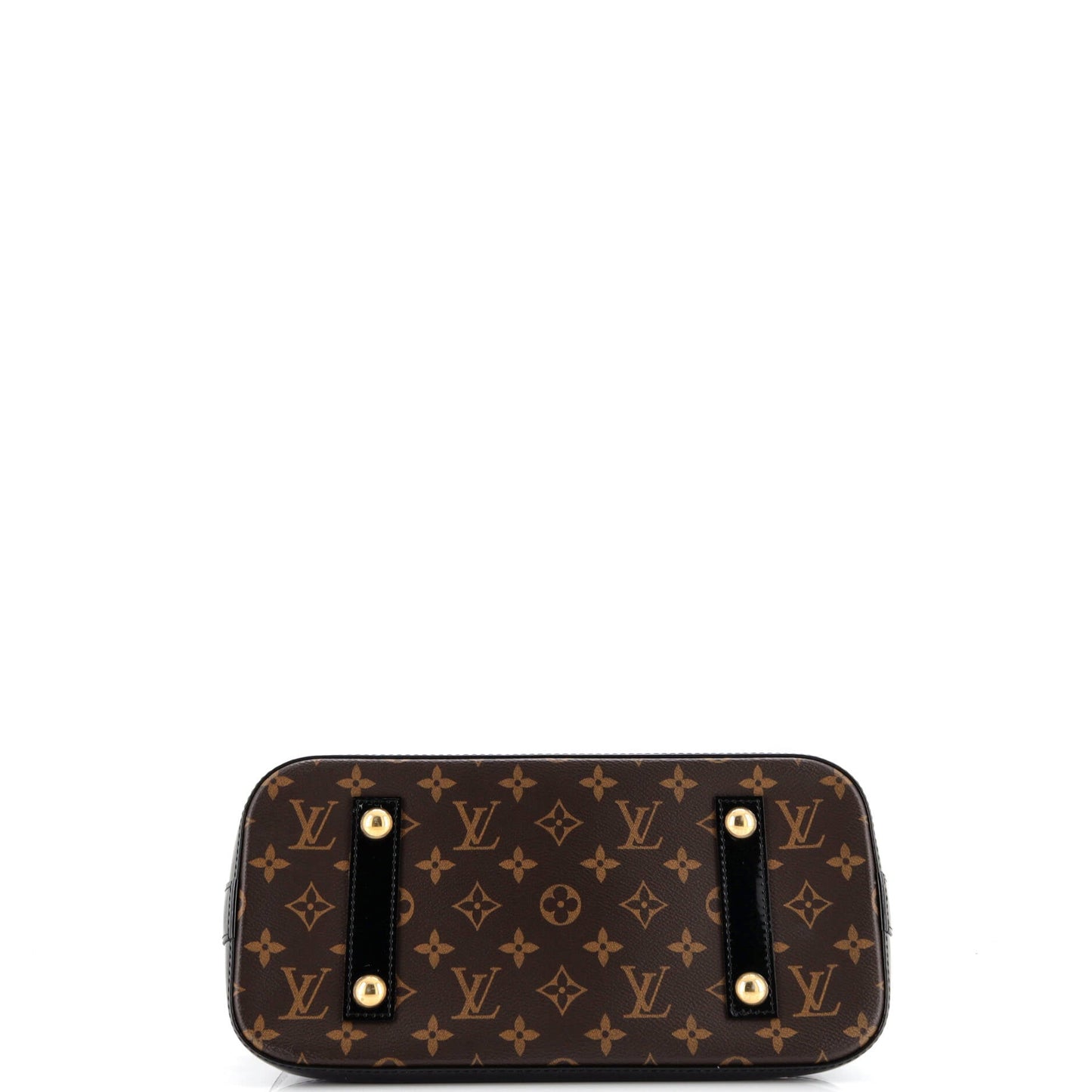 Alma Handbag Vernis with Monogram Canvas PM