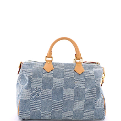 Speedy Bandouliere Bag Damier 3D Denim 40