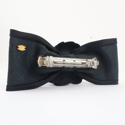 CHANEL Valletta Satin black Camelia Ribbon motif Women Used