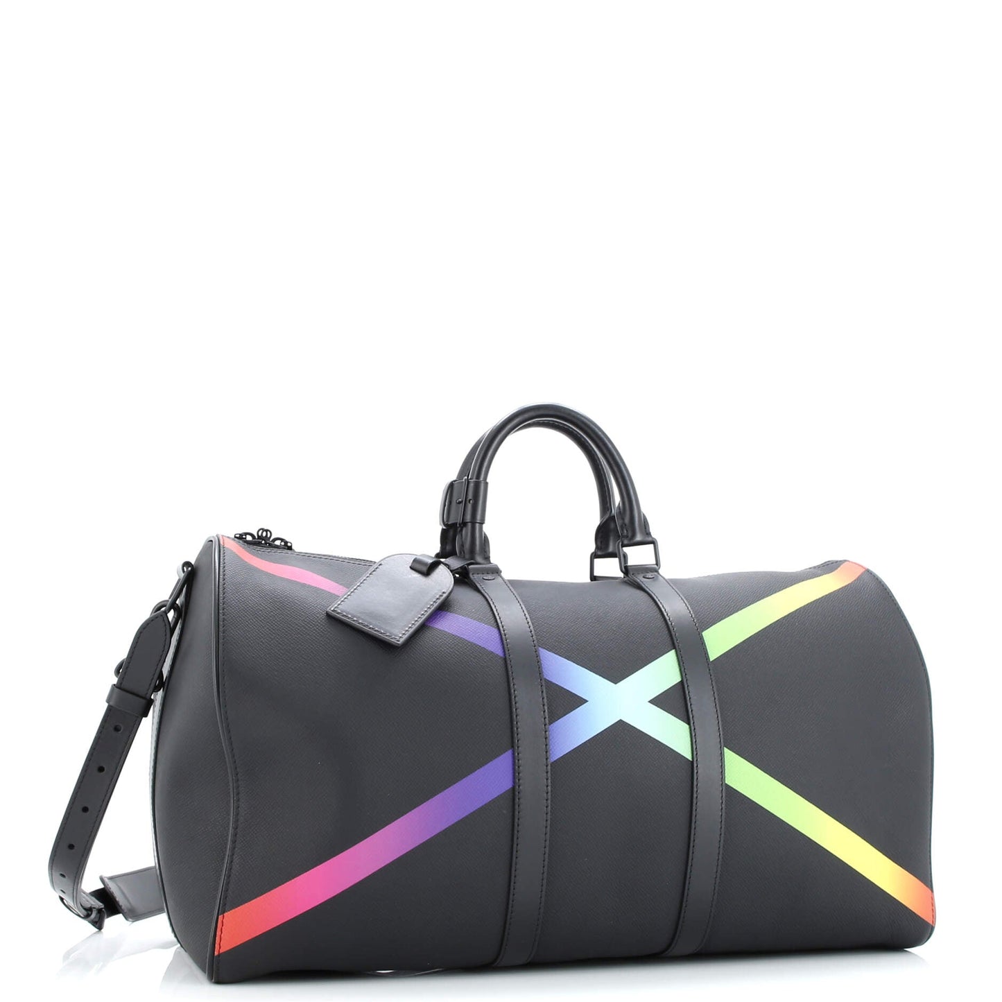 Keepall Bandouliere Bag Rainbow Taiga Leather 50