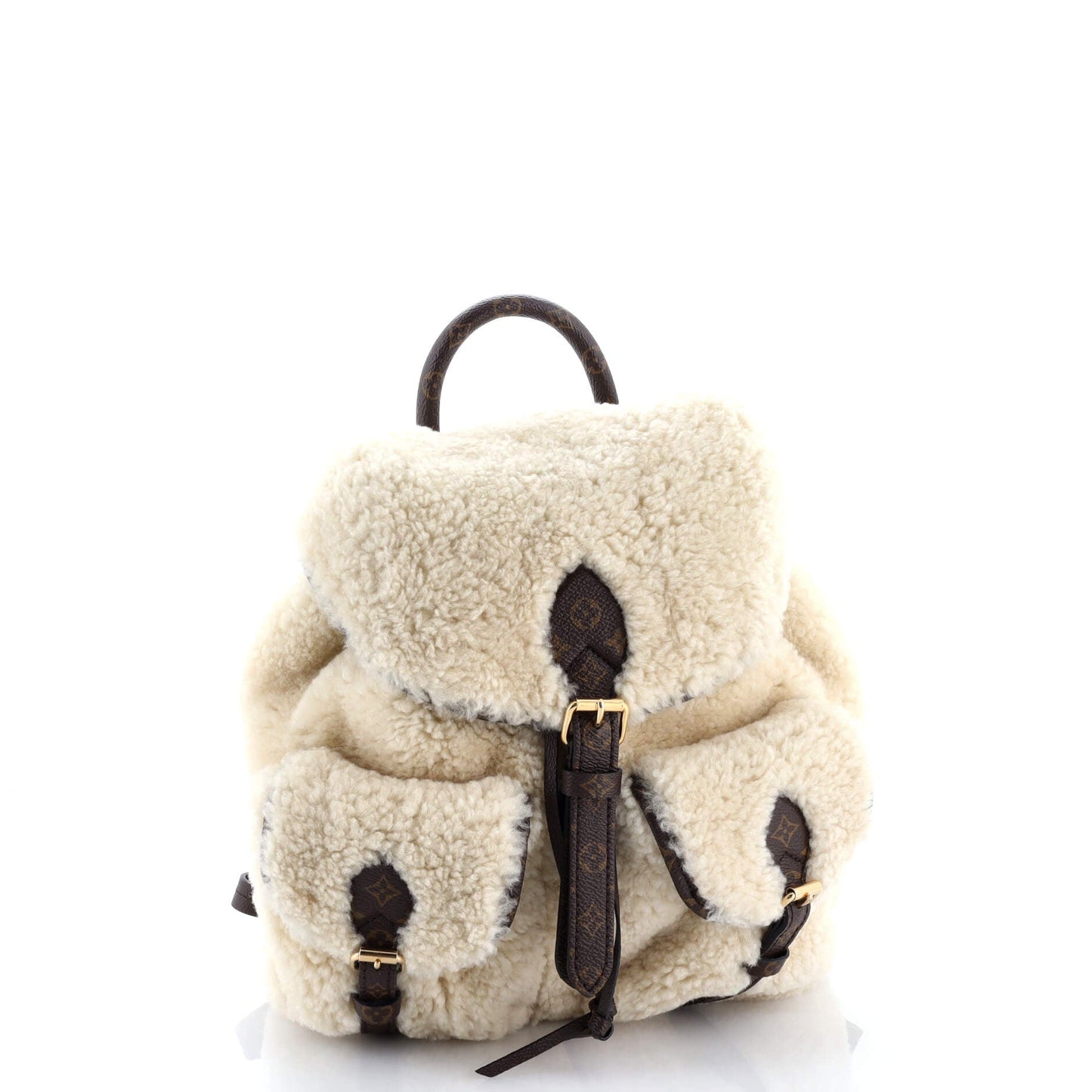 LV Ski Backpack Shearling and Monogram Canvas