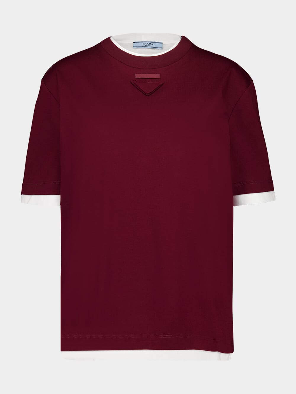 Amaranth Red Layered Cotton T-Shirt