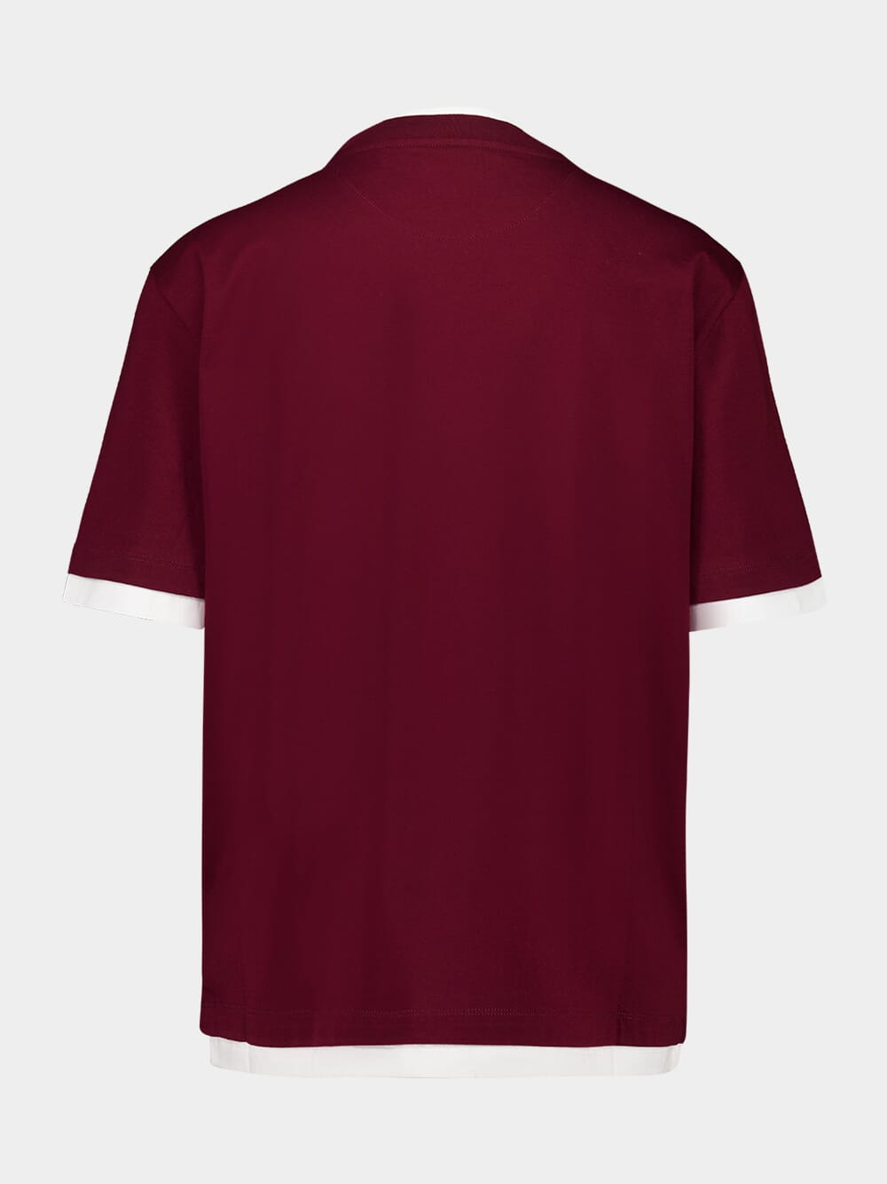 Amaranth Red Layered Cotton T-Shirt