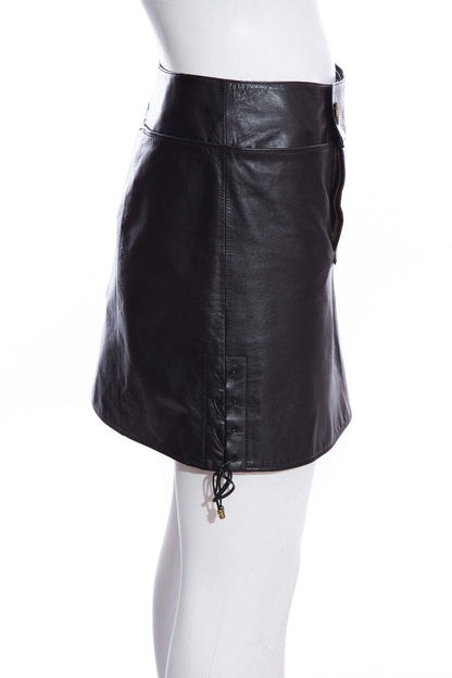 Chanel Salzburg Collection Black Calfskin Mini Skirt SZ 38