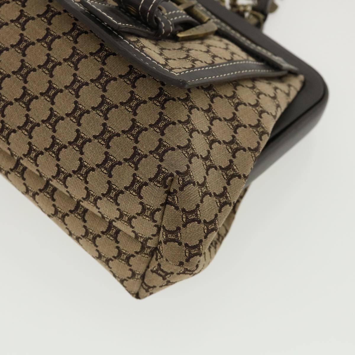 Celine Paris Macadam Canvas Hand Bag Beige  35578