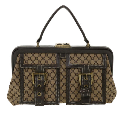 Celine Paris Macadam Canvas Hand Bag Beige  35578