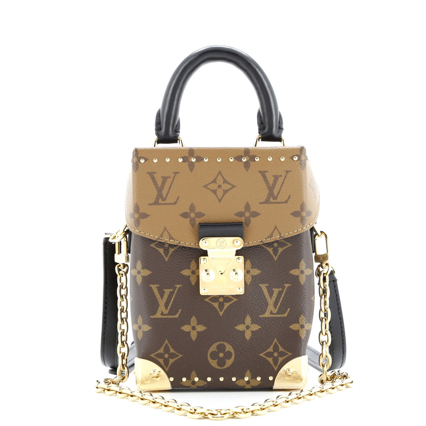 Camera Box NM Handbag Studded Reverse Monogram Canvas