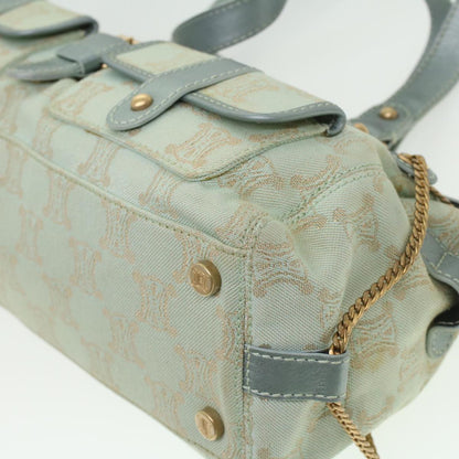 Celine Paris Macadam Canvas Shoulder Bag Light Blue  35668