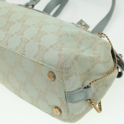 Celine Paris Macadam Canvas Shoulder Bag Light Blue  35668