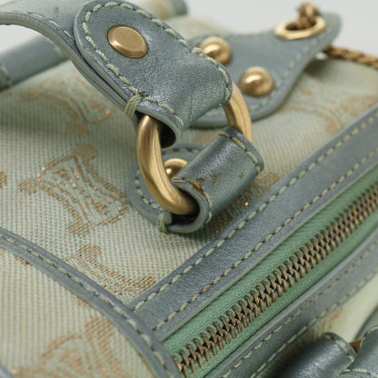 Celine Paris Macadam Canvas Shoulder Bag Light Blue  35668