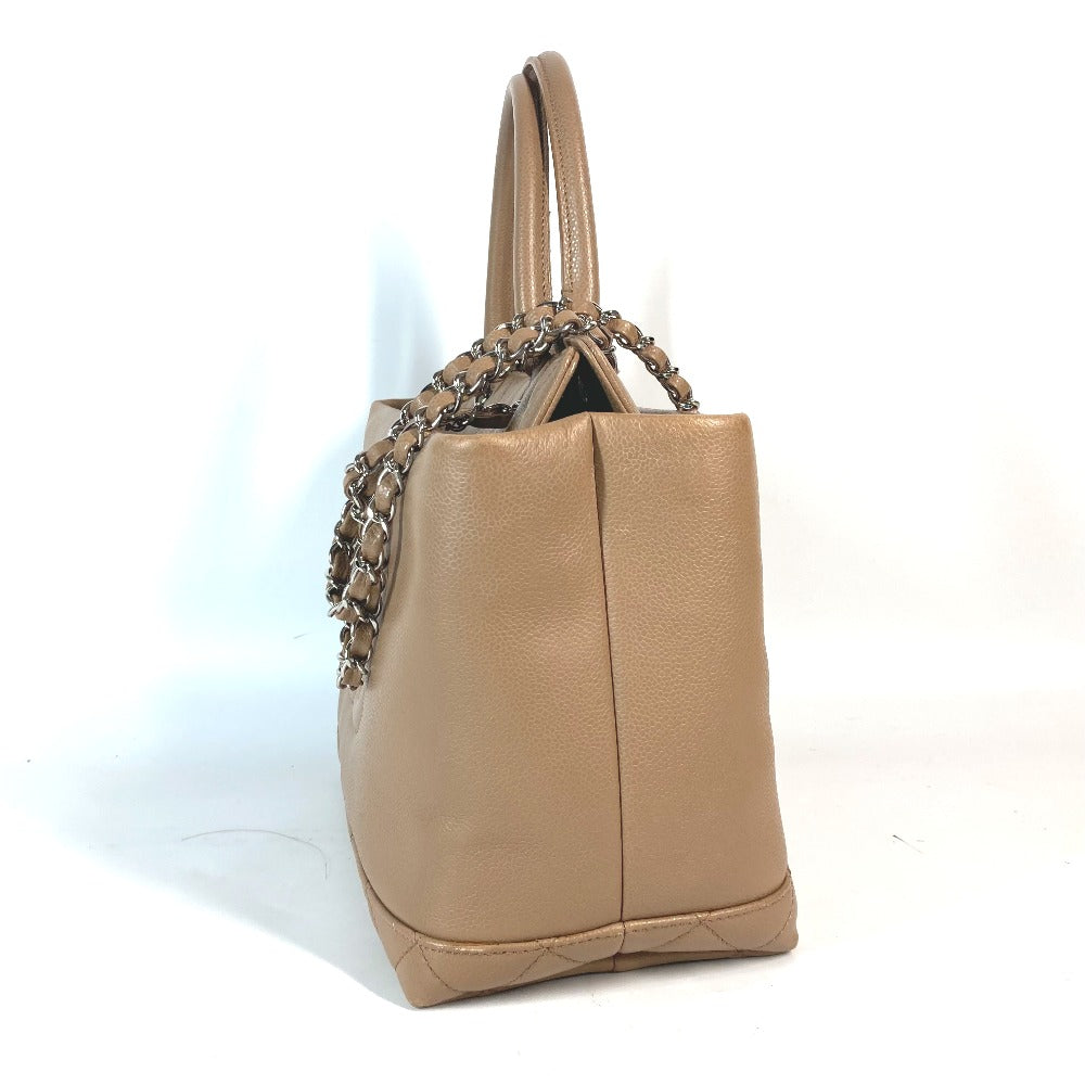 CHANEL Tote Bag Caviar skin beige CC COCO Mark
