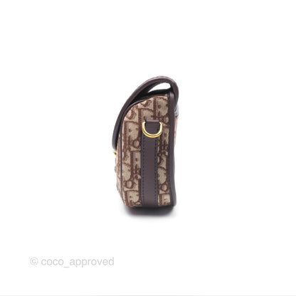 Dior Medium Bobby Bag Brown Oblique Jacquard Canvas Gold Hardware