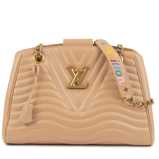 Louis Vuitton Wave Chain Tote Bag Shoulder Bag Beige