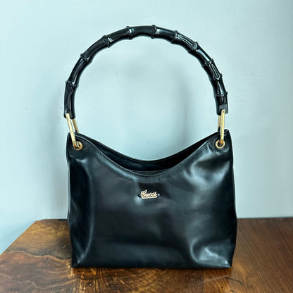 The Grackle - Orvis bags Gucci Bamboo Shoulder Bag in Black Leather
