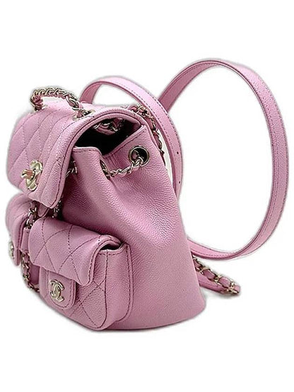Grained Shiny Calfskin Backpack Pink Chanel