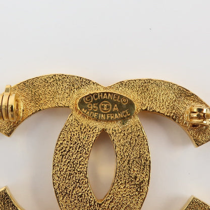 CHANEL Brooch Plated Gold gold Icon vintage Heart Clover Matelasse Women Used